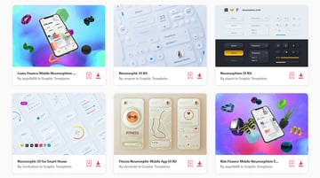 Newmorphic UI Kits available at Envato Elements