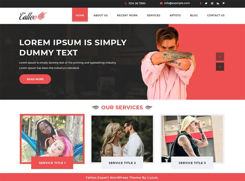 Tattoo Expert Free WordPress Theme