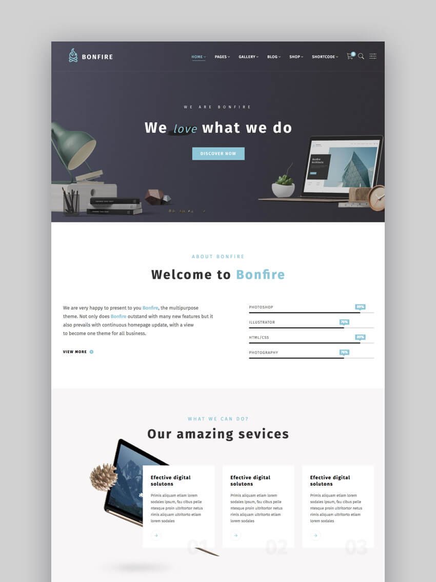 Bonfire - Creative WordPress Theme For Business Site