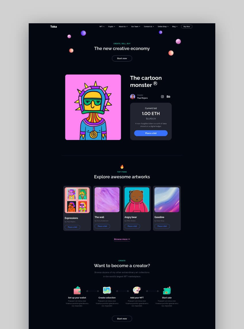Toka - NFT & Crypto WordPress Theme