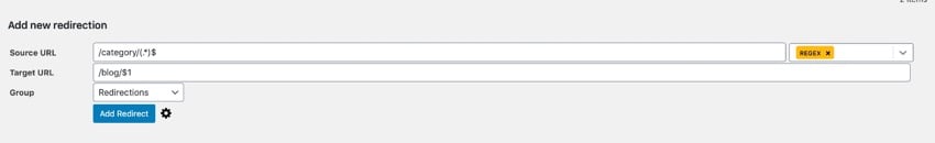 Setting up a wildcard redirect with the Redirection plugin