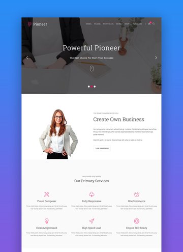 Pioneer minimal construction WordPress theme