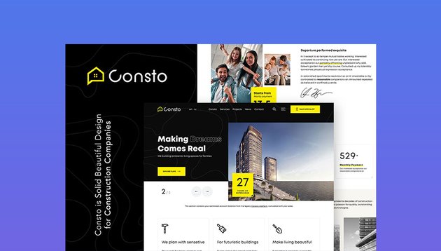 Consto WordPress Template For Best Construction Websites