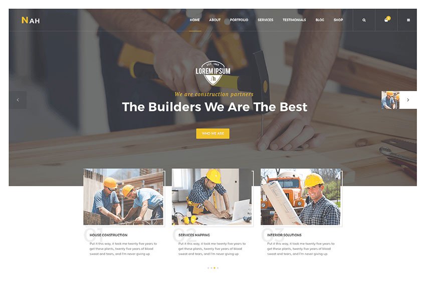 Nah Construction Website WordPress