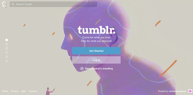 the Tumblr Homepage
