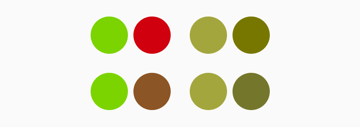 How color blind users perceive green brown and red 