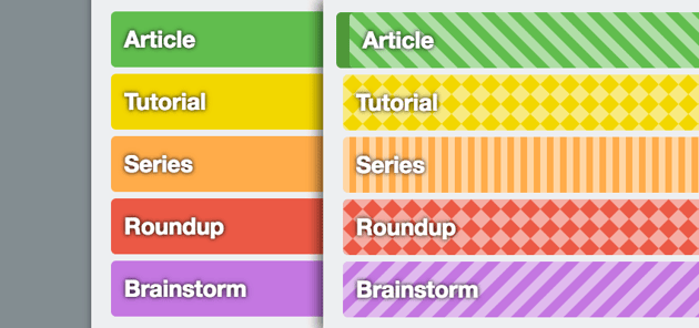 Without texture with texture color blind friendly labels on Trello