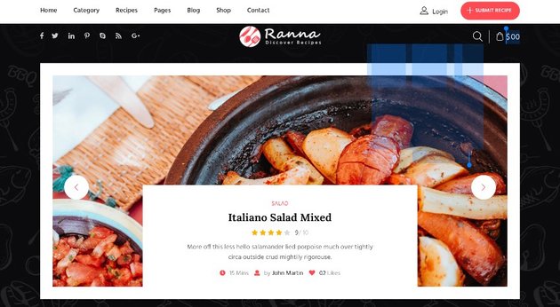 Ranna - Food & Recipe Blog Bootstrap 4 Template