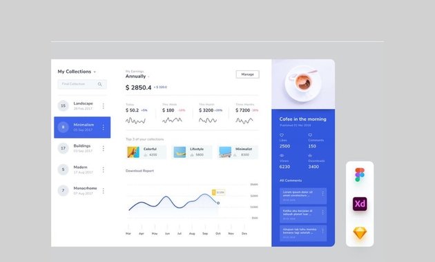 Dashboard Page UI Kits by DimoGraphic