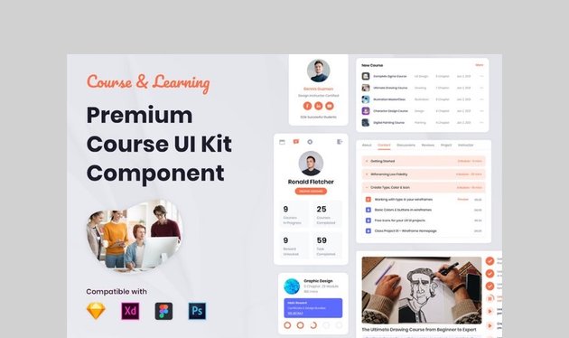 Course UI Kit - Nuzie by GranzCreative