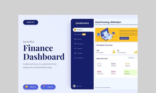 Finance Dashboard UI Kit by burdurstudio
