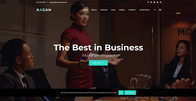 Aagan - Agency Startup WordPress Theme