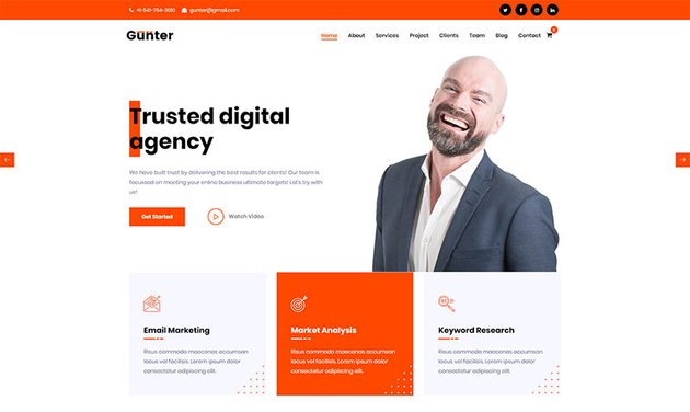 Gunter - IT Marketing Startup WordPress Theme