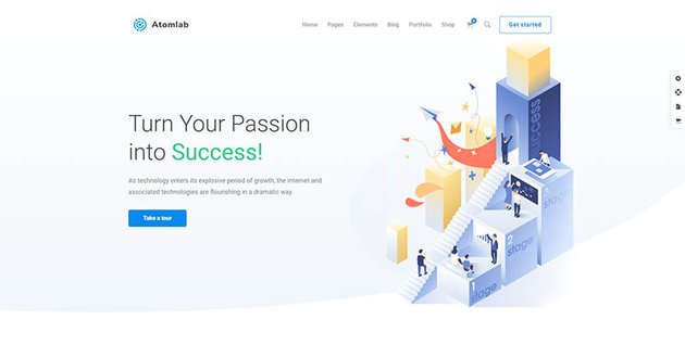 Startup Landing Page WordPress Theme - Atomlab
