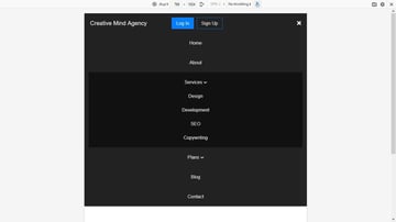 Tablet menu with flexbox