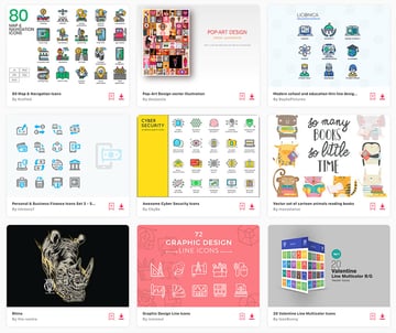 Be sure to visit Envato Elements's huge library of SVG icons.