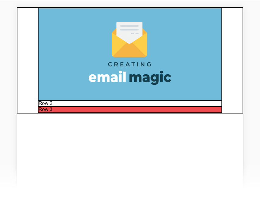 The html email header along with image