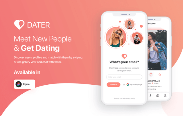 Dater - Figma Dating UI Kit for Mobile App