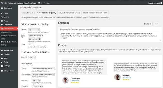 Testimonials Showcase - WordPress Plugin