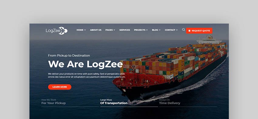 Logzee Logistic Transport WordPress Theme