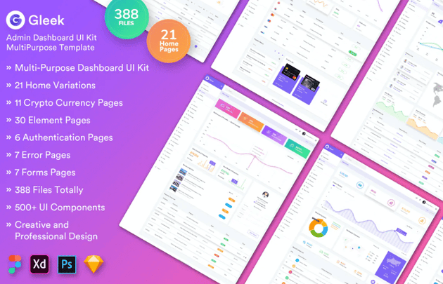 Gleek - Admin Dashboard Huge UI Kit for Figma