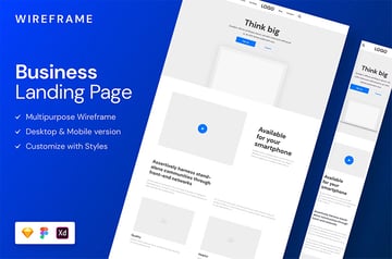 Business Wireframe Landing Page