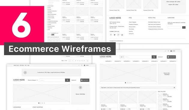6 Ecommerce Wireframes