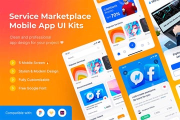 Service Marketplace Mobile App UI Kits Template
