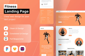 Fitness Landing Page Design for Figma