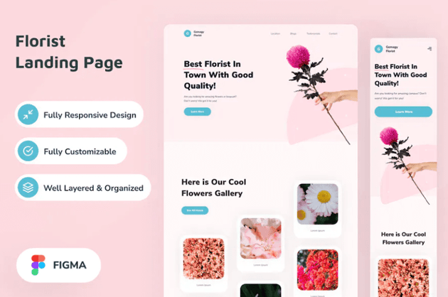 Florist Landing Page Design - Figma Template