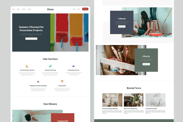 Construction Landing Page Design for Figma
