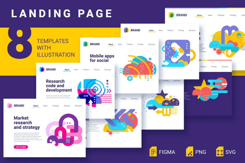 8 Landing Page Templates for Figma