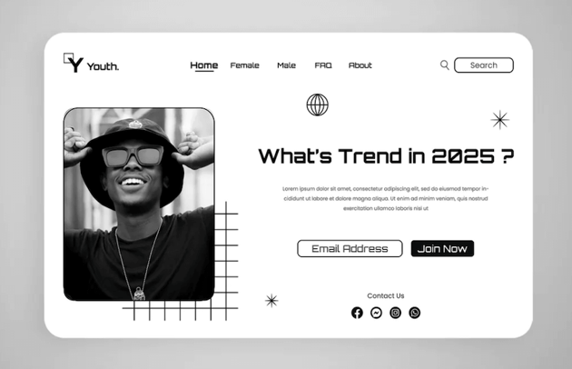 Street Style Landing Page Design Template for Figma