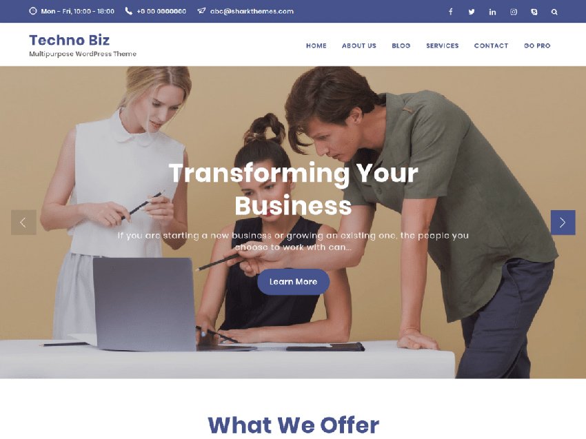 Techno Biz Free SaaS WordPress Theme
