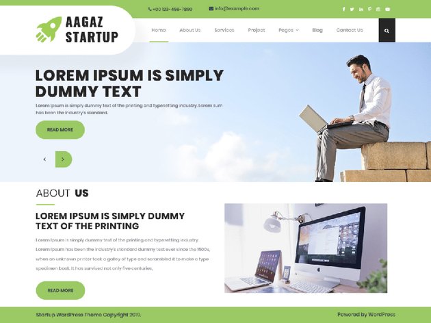 Aagaz Startup Free SaaS WordPress Theme