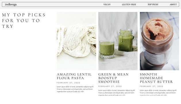 elementor templates minimal blog