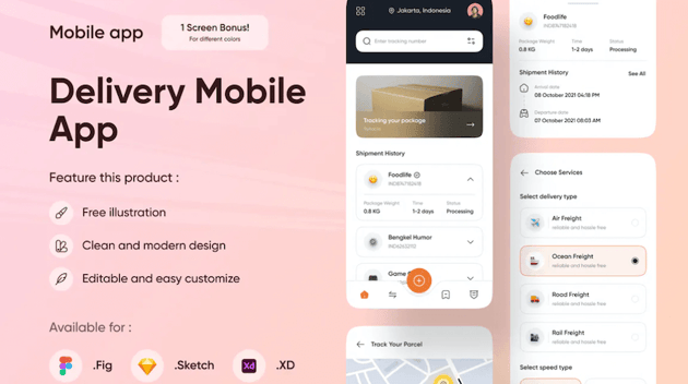Delivery - Figma Mobile App Template