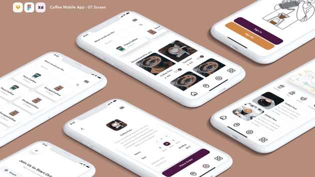 Coffee Mobile App Template for Figma