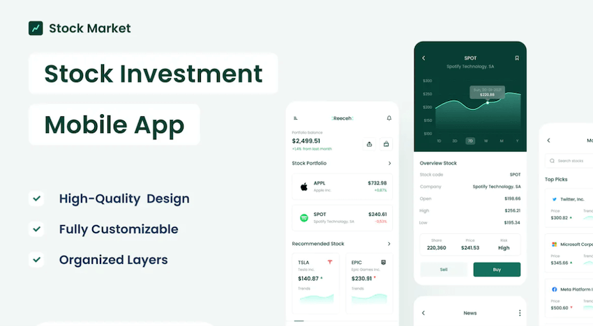 Stock Investment - Figma Mobile App Template