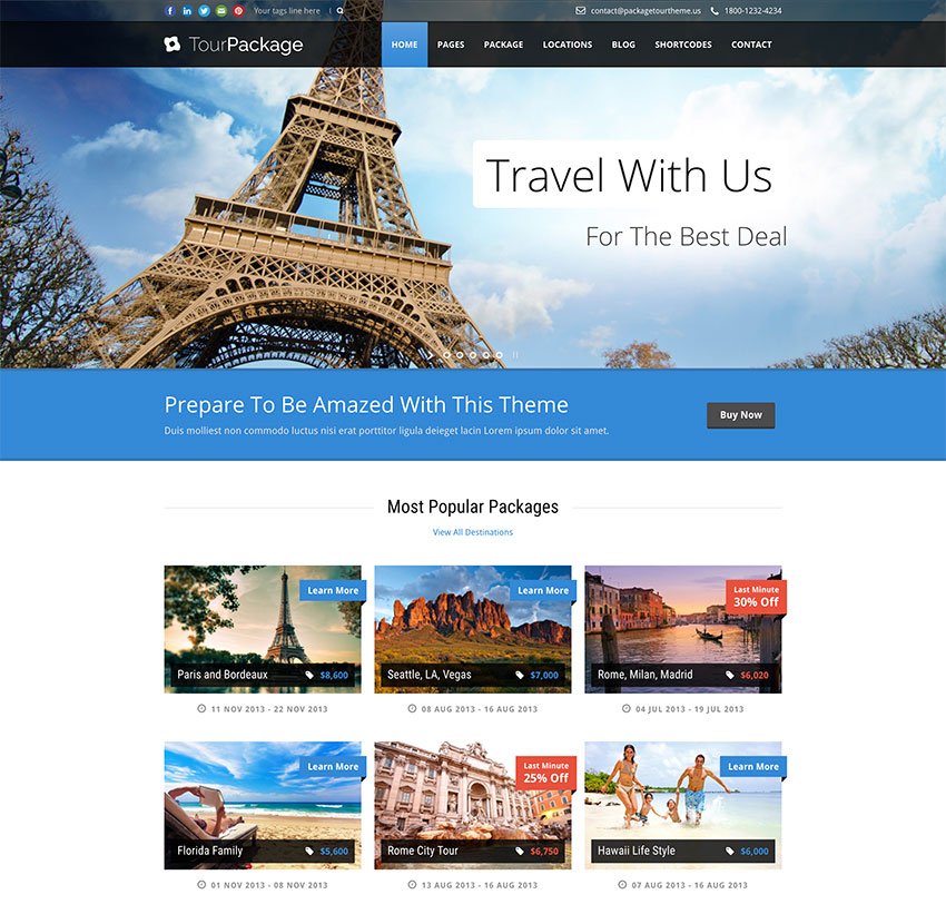 Tour Package - WordPress TravelTour Theme