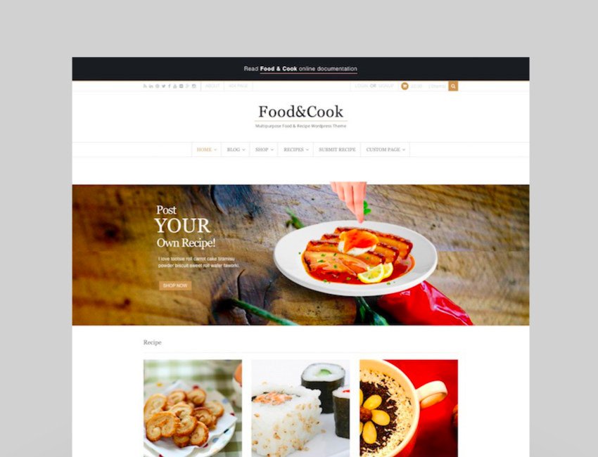 Food  Cook - Multipurpose Food Recipe WP Theme