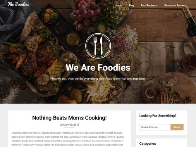 Foodie Blog WordPress Recipe Theme Free