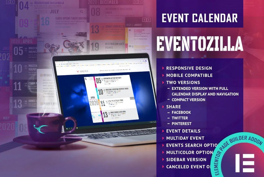 EventoZilla Event Calendar Elementor Widget Addon
