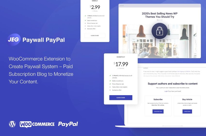 Jeg PayPal Paywall & Content Subscriptions System
