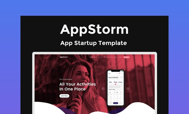 AppStorm App Startup Simple Website HTML Code Web Design Template