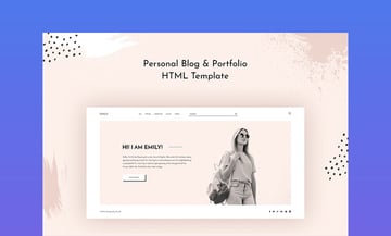 Emily Personal Blog Simple Website Design HTML Code Web Page Template