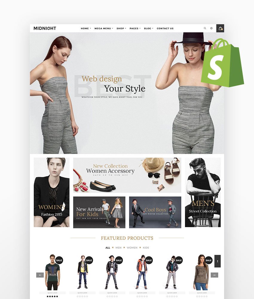 Midnight Responsive Best Shopify Theme for Clothing Store
