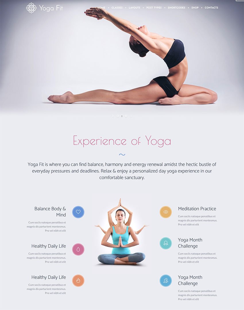 Yoga Fit - Sport  Fitness WordPress Theme