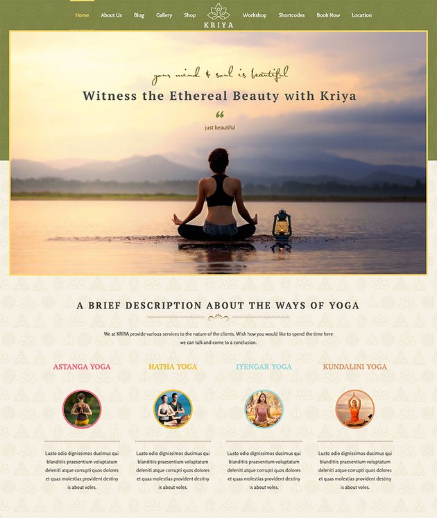 Kriya Yoga - Health Meditation and Yoga WordPress Theme