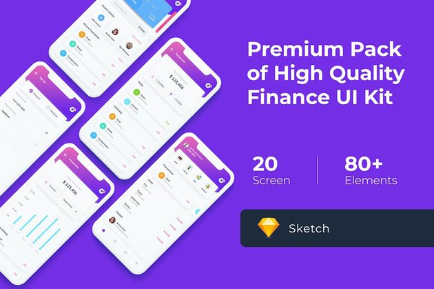 Finance Mobile UI KIT for Sketch